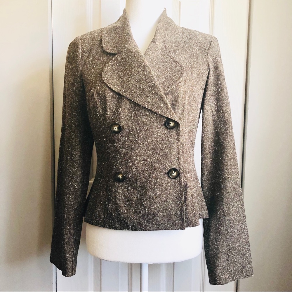 Double Breasted Blazer Suit Jacket 🤎 Brown Tweed